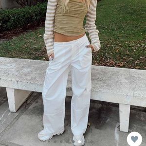 Princess Polly white cargo pant